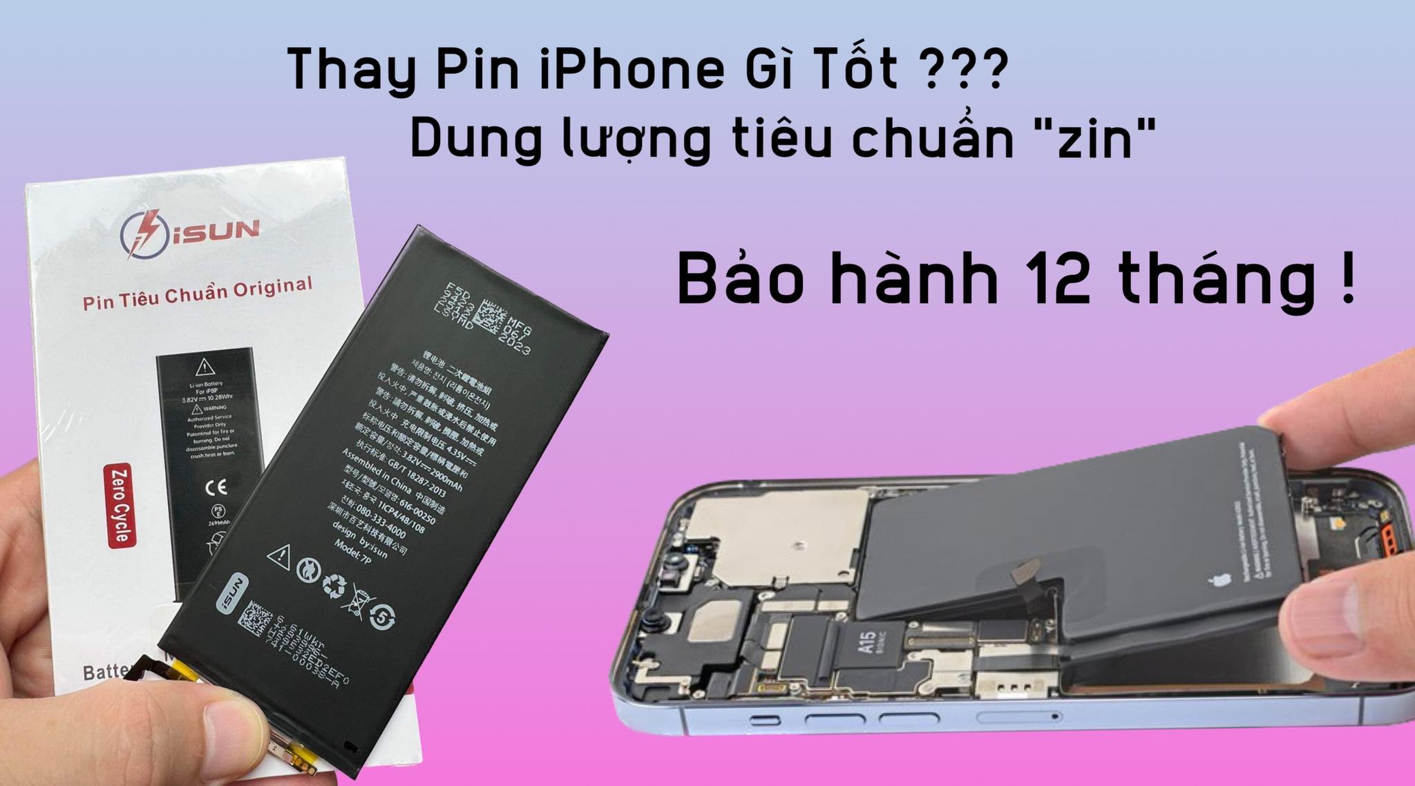 Review pin iSun pin iPhone chất lượng
